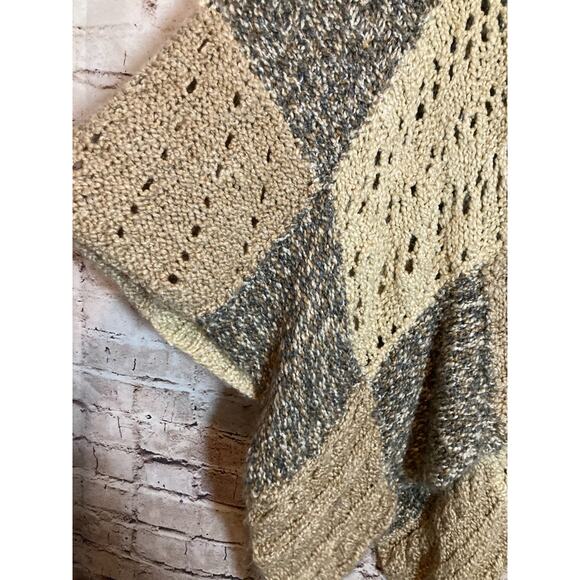 Artsy Sweater Cape Womens Beige Asymmetric Hem Pullover Boho Long Line Lagom - Picture 2 of 11